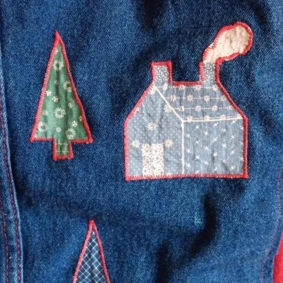 Vintage Patched Applique Sweatshirt Jacket, House Patch, Streetwear Ooak Grunge - Picture 7 of 9